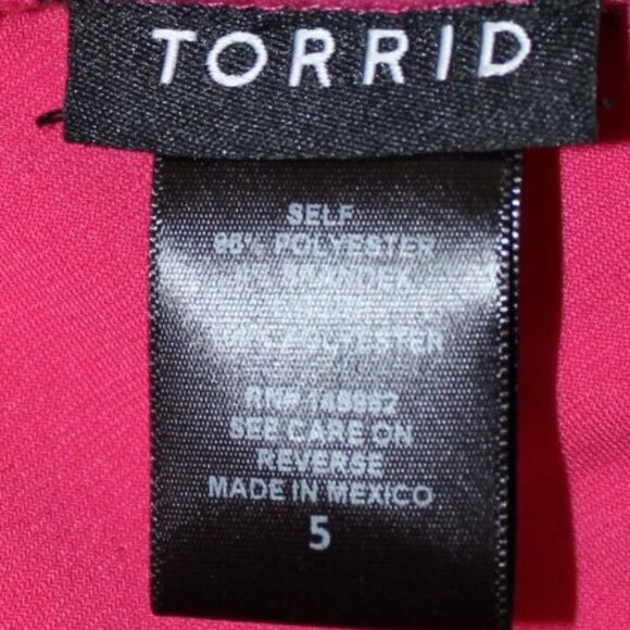 HOT PINK Fushia Raspberry Torrid Plus Size 5 Back Strappy Summer Shirt - EUC - Picture 10 of 12